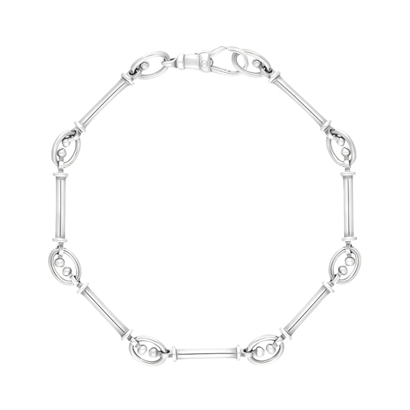 Sterling Silver Handmade Baton Link Bracelet