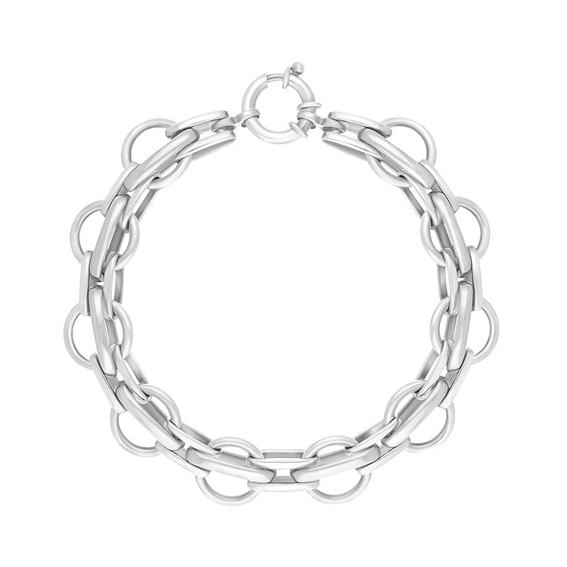 Sterling Silver Round Link Handmade Bracelet