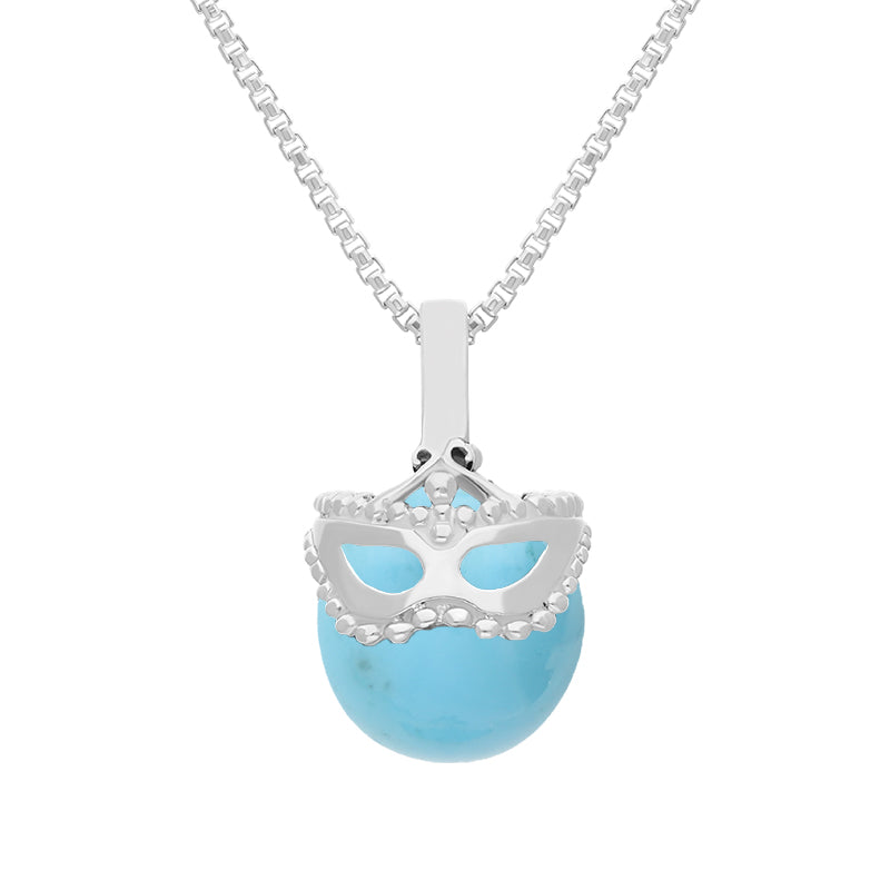 Sterling Silver Turquoise Zodiac Gemini 9mm Bead Pendant