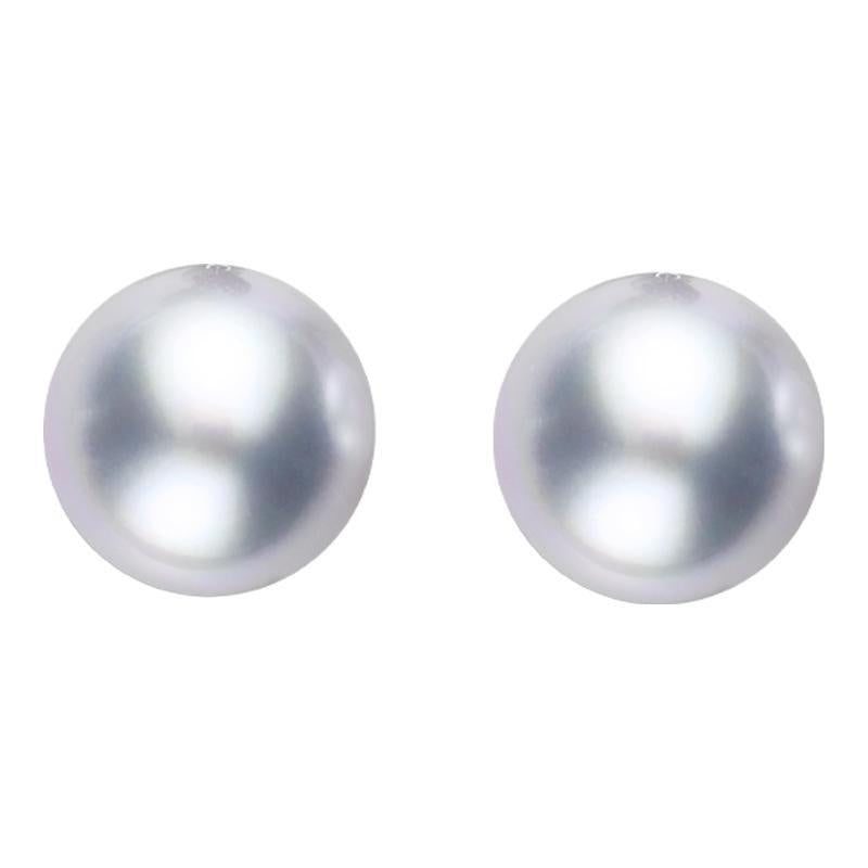 Sterling Silver 8mm Grey Freshwater Pearl Stud Earrings