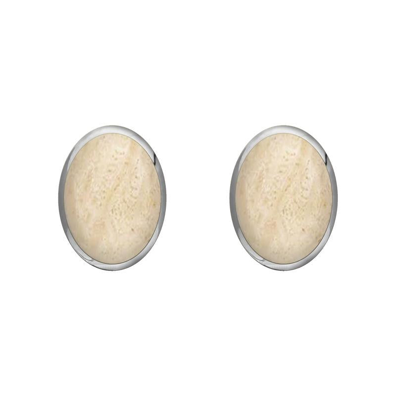 Sterling Silver Coquina 7 x 5mm Classic Small Oval Stud Earrings
