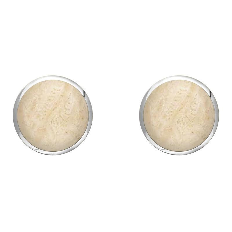 Sterling Silver Coquina 8mm Classic Large Round Stud Earrings