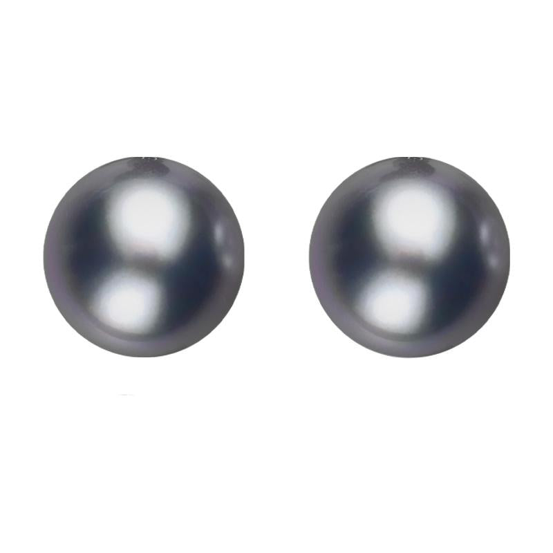 Sterling Silver 6mm Black Freshwater Pearl Stud Earrings