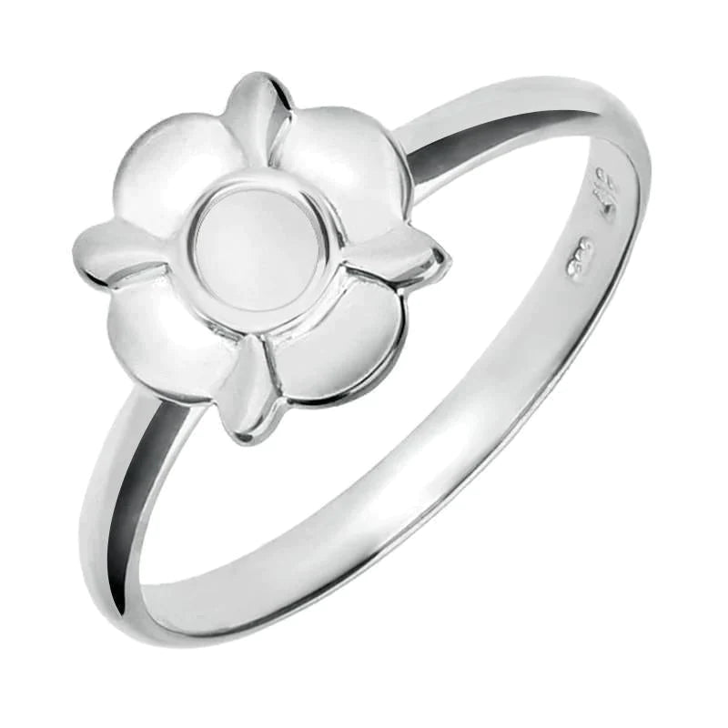Sterling Silver Bauxite Four Petal Round Ring