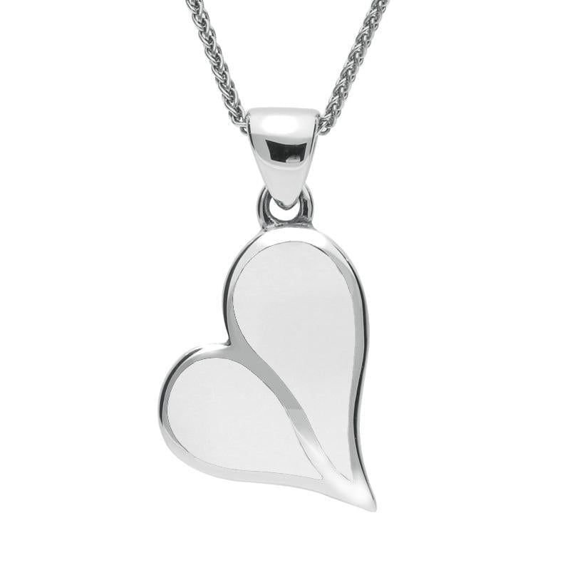 Sterling Silver Bauxite Split Heart Necklace