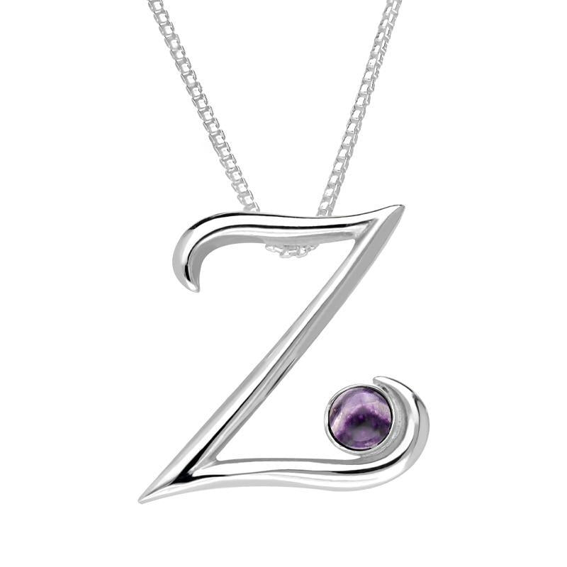 Sterling Silver Blue John Love Letters Initial Z Necklace