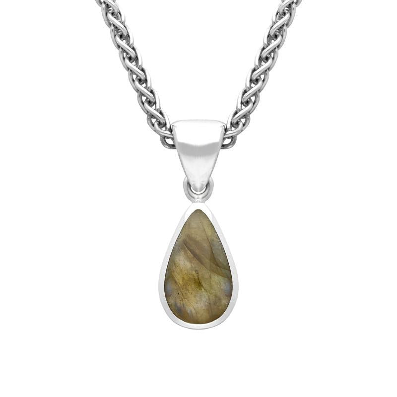 Sterling Silver Labradorite Dinky Pear Necklace