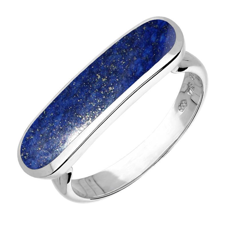 Sterling Silver Lapis Lazuli Lineaire Petite Oval Ring