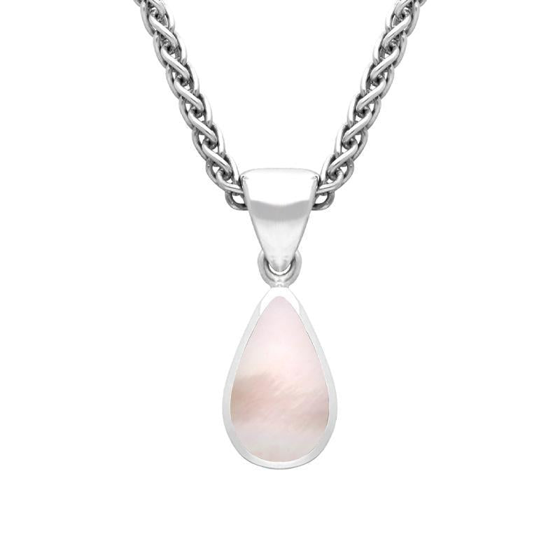 Sterling Silver Pink Mother of Pearl Dinky Pear Necklace