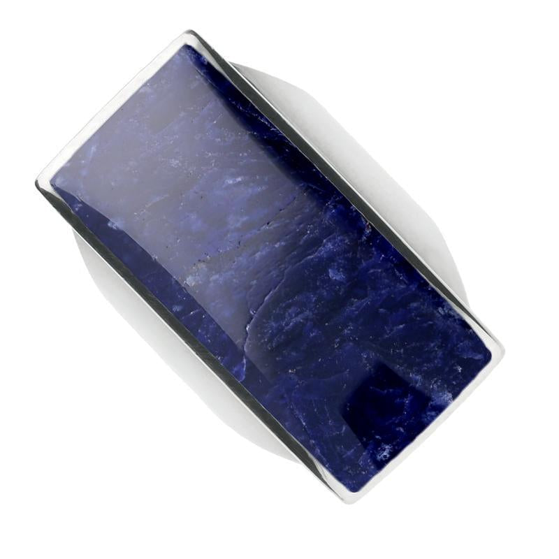 Sterling Silver Sodalite Large Oblong Ring