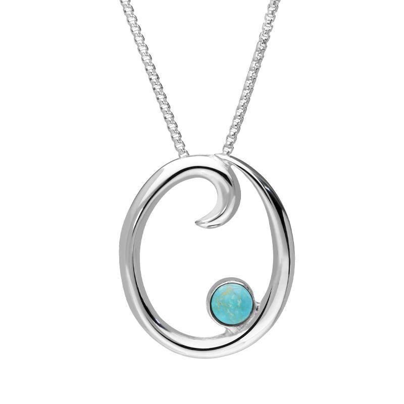 Sterling Silver Turquoise Love Letters Initial O Necklace