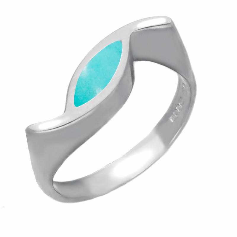 Sterling Silver Turquoise Toscana Overlapping Marquise Ring