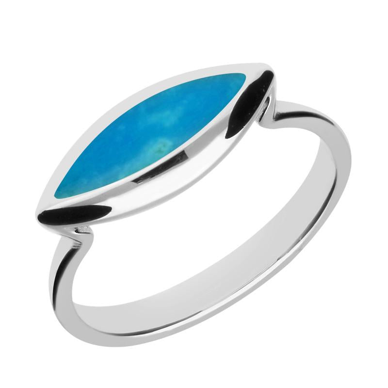 Sterling Silver Turquoise Toscana  Side Marquise Ring