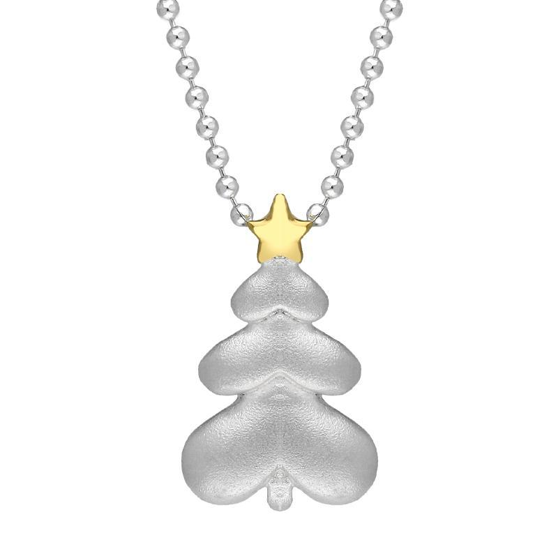 Yellow Gold Plated Sterling SilverChristmas Tree Star Necklace