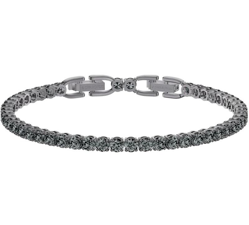 Swarovski Tennis Deluxe Grey Crystal Ruthenium Plated Bracelet D