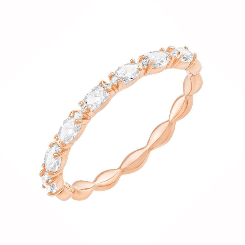 Swarovski Vittore Rose Gold Plated Marquise Ring - Size 58