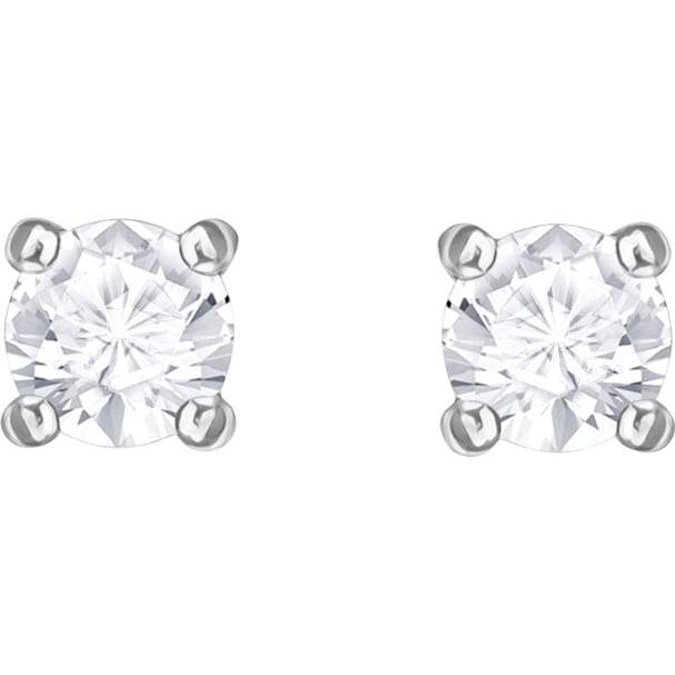 Swarovski Attract Rhodium Plated Round Solitaire Stud Earrings
