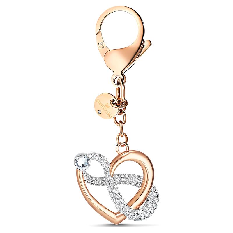 Swarovski Infinite Crystal Heart Rose Gold Plated Charm