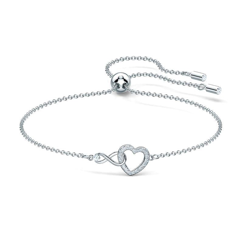 Swarovski Infinity Heart White Rhodium Plated Bracelet