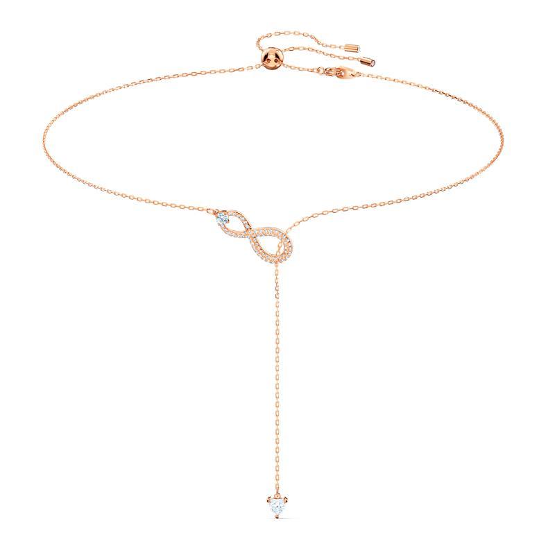 Swarovski Infinity Y White Rose Gold Plated Necklace