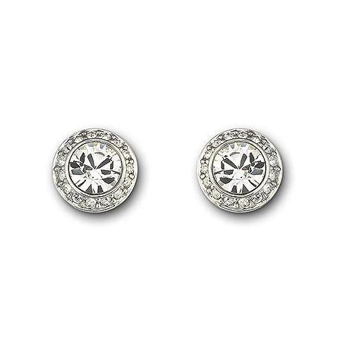 Swarovski Angelic Rhodium White Crystal Stud Earrings D