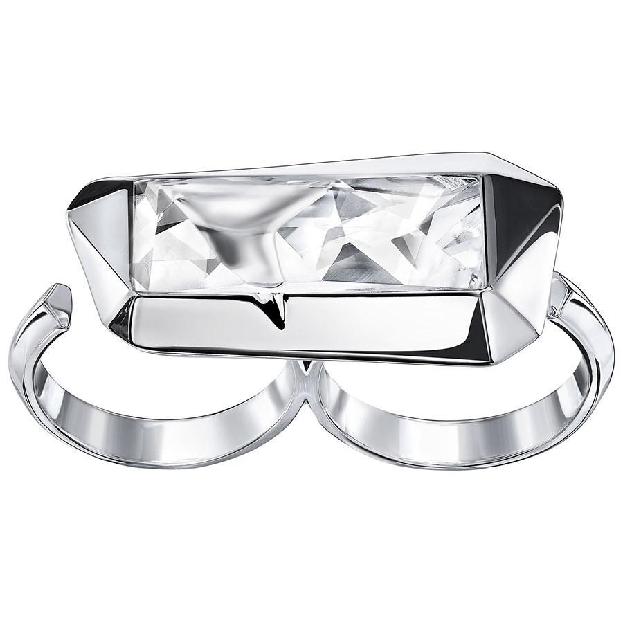 Swarovski Rhodium White Crystal Jean Paul Gaultier Ring Size 55 D