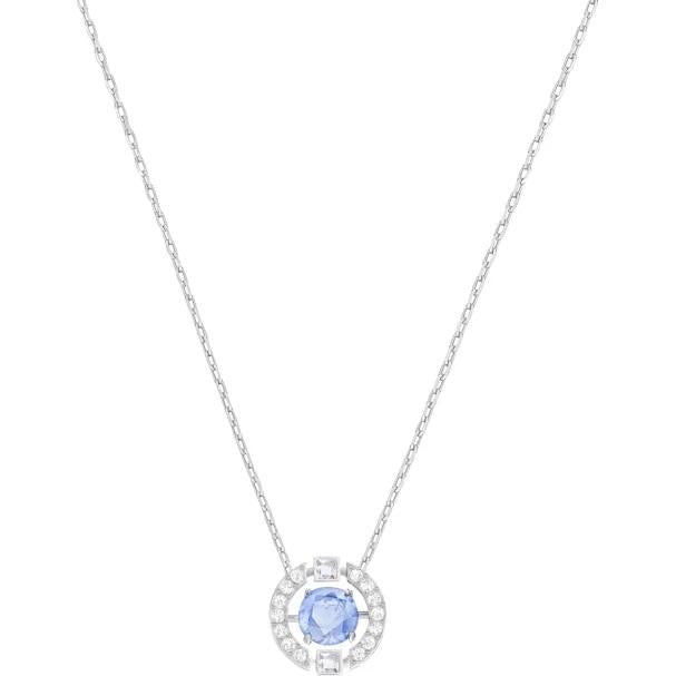 Swarovski Sparkling Dance Rhodium Plated Blue Necklace
