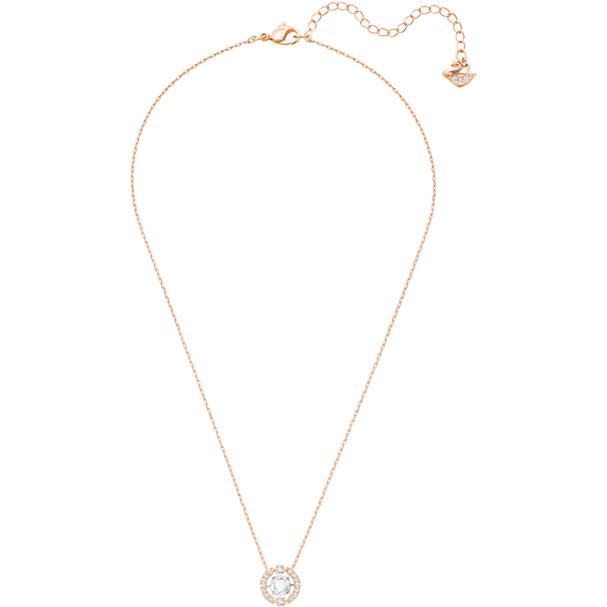 Swarovski Sparkling Dance Round White and Rose Gold Plated Necklace