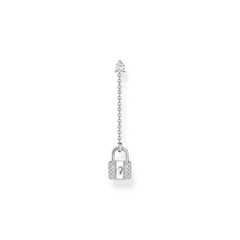 Thomas Sabo Charm Club Sterling Silver Lock Single Drop Earring