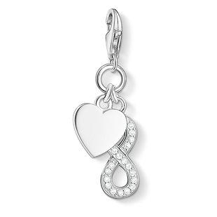 Thomas Sabo Charm Club Sterling Silver Zirconia Infinity and Heart Charm