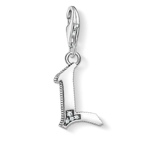 Thomas Sabo Charm Club Sterling Silver White Zirconia Letter L Charm D