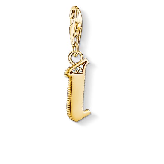 Thomas Sabo Charm Club Yellow Gold White Zirconia Letter I Charm D