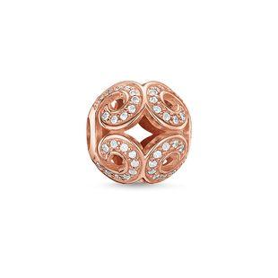 Thomas Sabo Karma Beads Rose Gold White Zirconia Glittering Wave Charm D