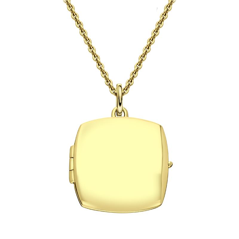 Yellow Gold Plated Sterling Silver Small Square Keepsake Locket