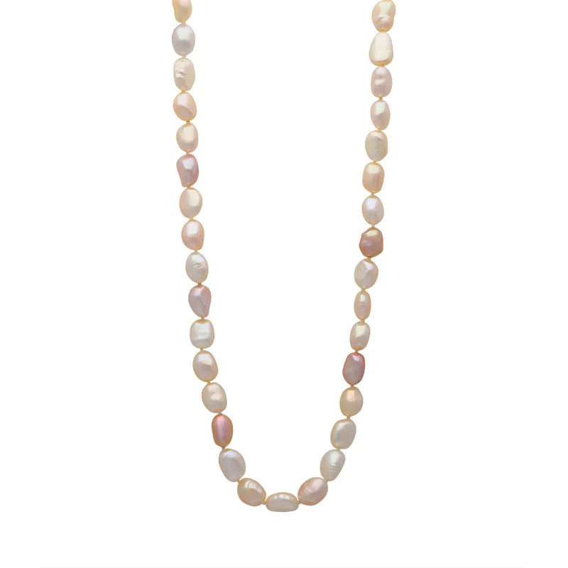Yoko Pearls Freshwater Pearl Multi Coloured Pastel Organic Necklace D