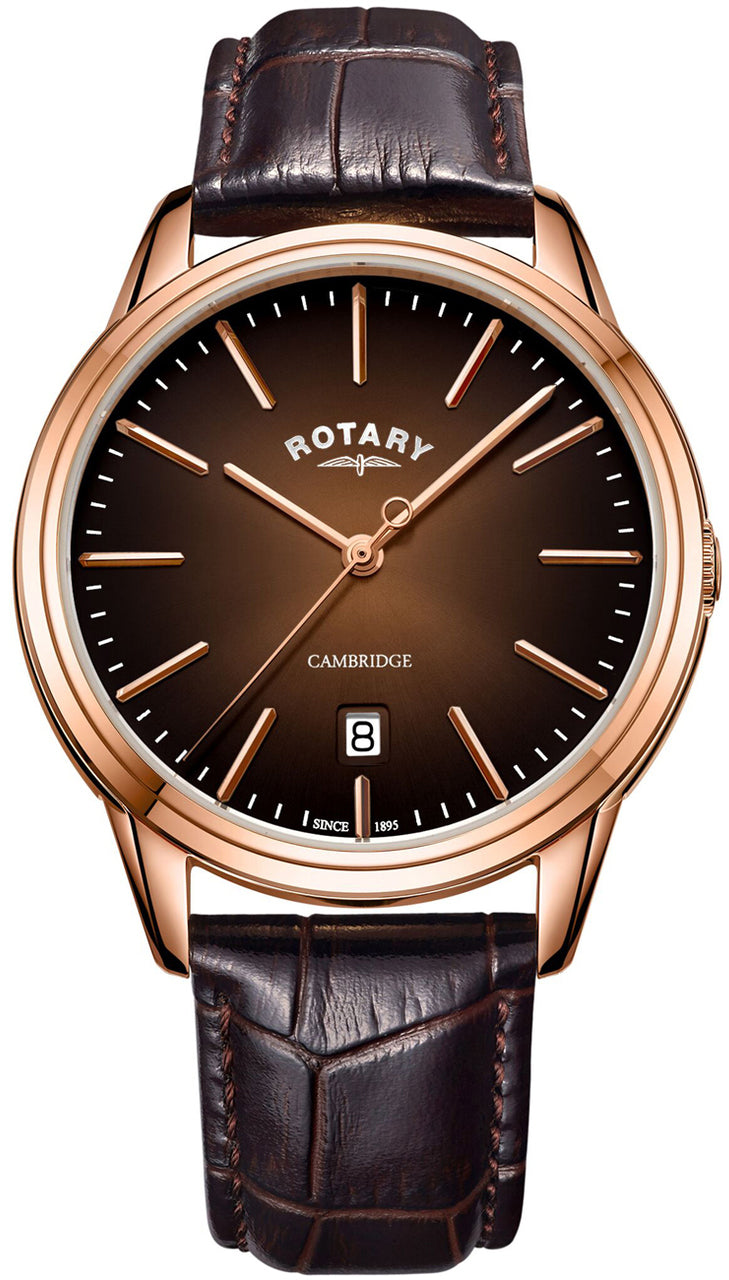 Rotary Watch Cambridge Rose Gold PVD Mens