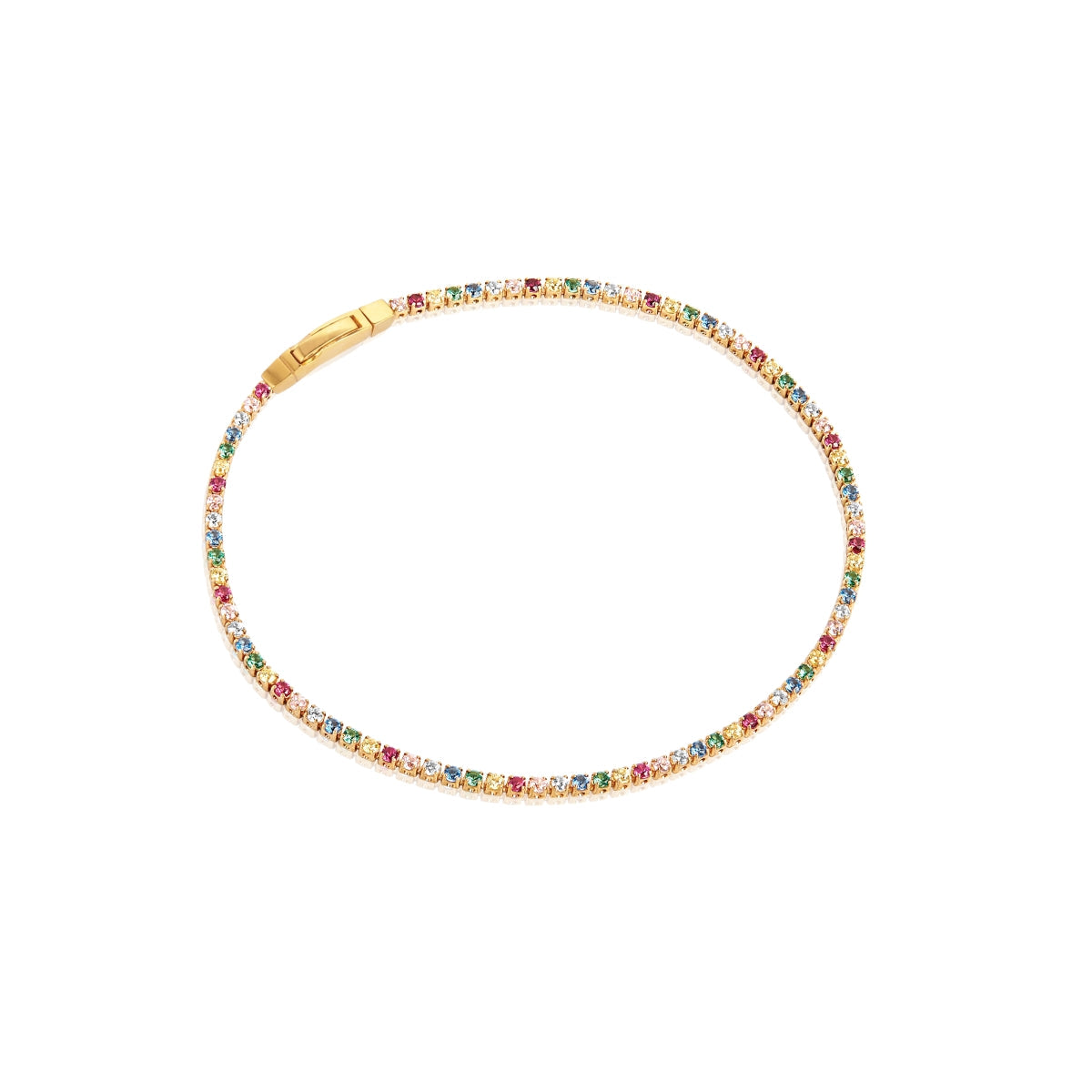 Sif Jakobs Ellera 18ct Gold Plated Sterling Silver Multicoloured Zirconia Tennis Bracelet