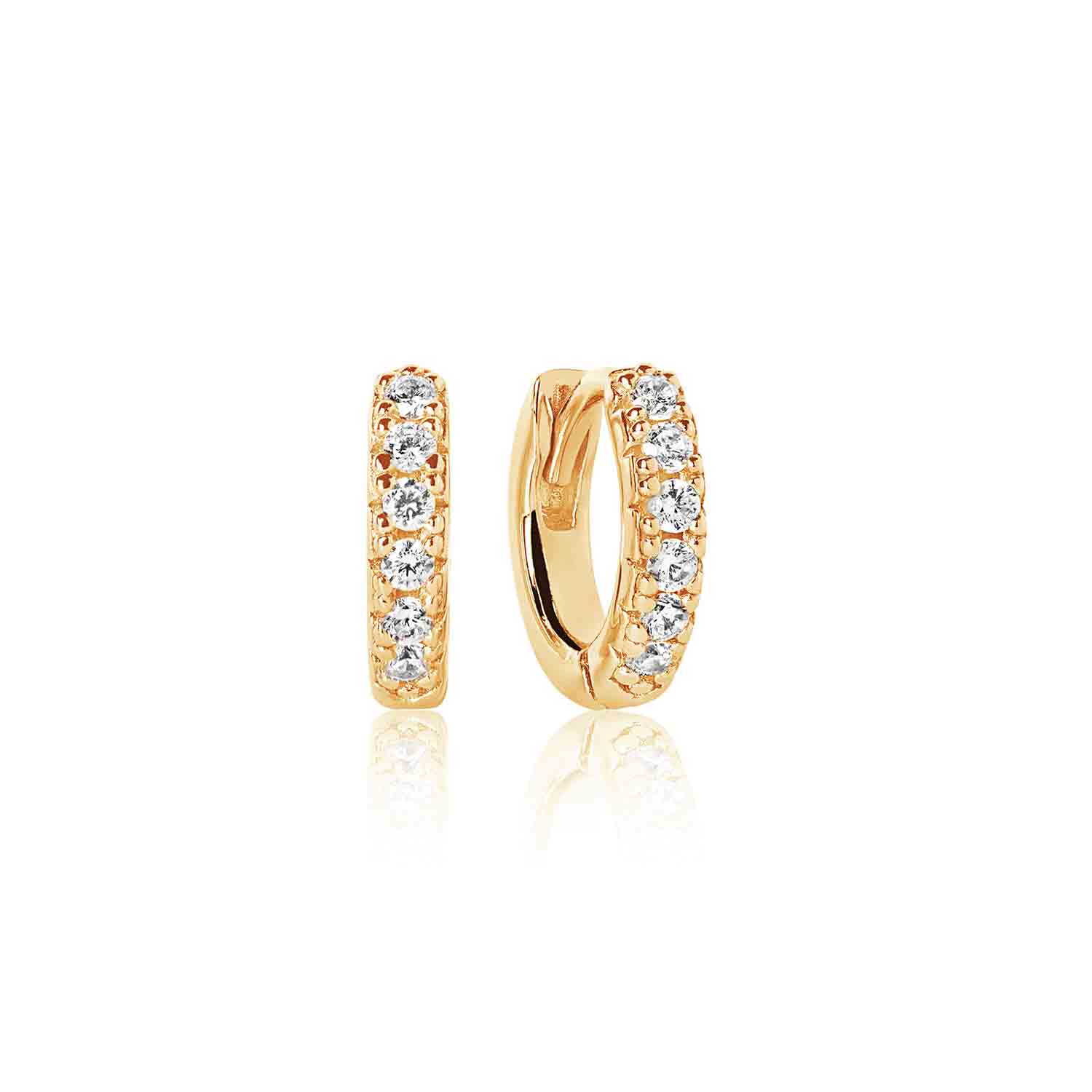 Sif Jakobs Ellera Piccolo 18ct Gold Plated Sterling Silver White Zirconia Hoop Earrings