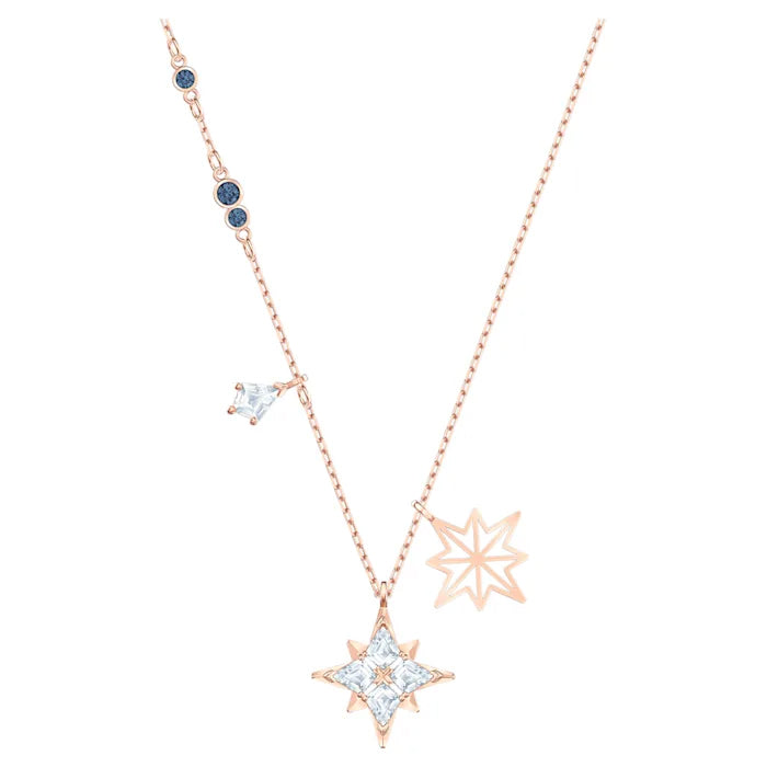 Swarovski Symbolic Rose Gold Tone Plate White Star Necklace D