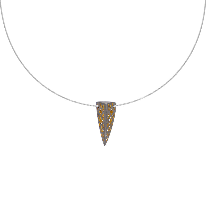 Sterling Silver Black Rhodium Triangular Cut Out Necklace D