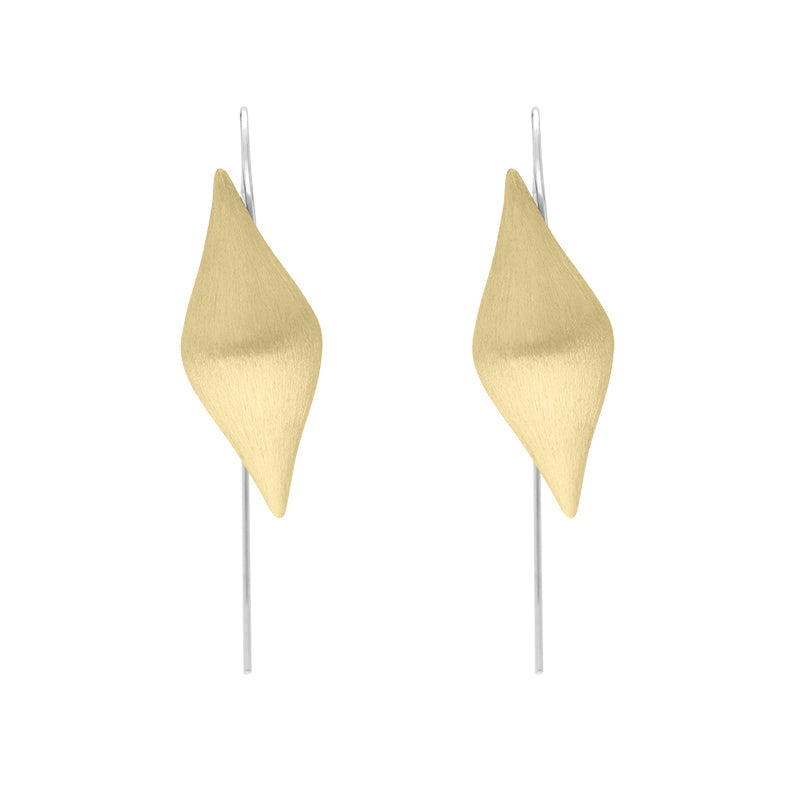 Sterling Silver Gold Plated Monika Pointed Drop Earrings D