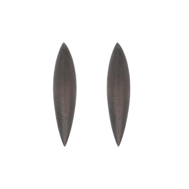 Sterling Silver Black Rhodium Monika Long Stud Earrings D