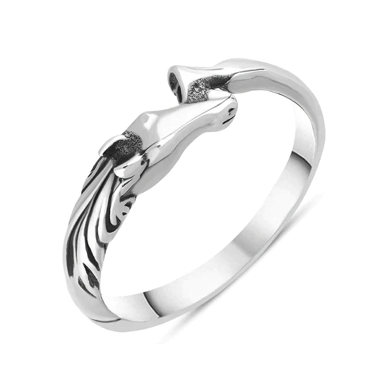 Sterling Silver Horse Head And Hoof Ring