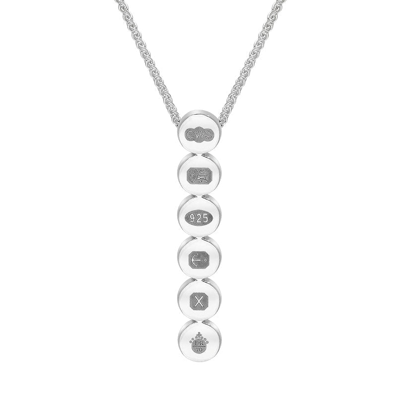 Sterling Silver Queen’s Jubilee Hallmark Round Disc Pendant Necklace D