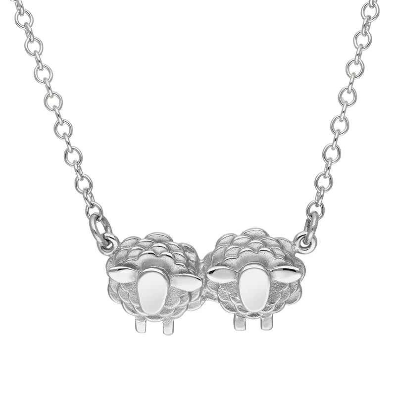 Sterling Silver Two Sheep Necklace