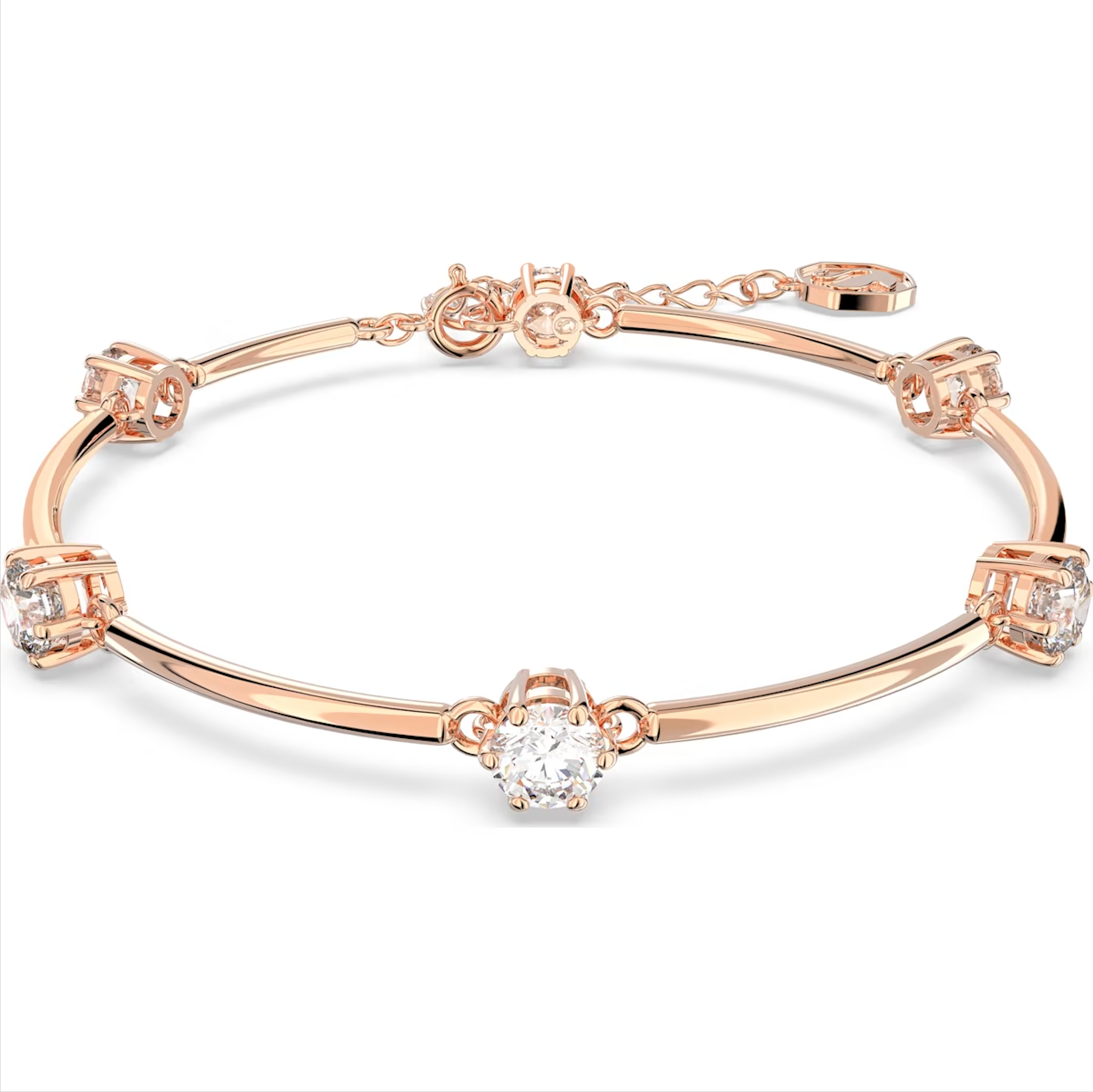 Swarovski Constella Rose Gold Tone Plated White Crystal Bangle