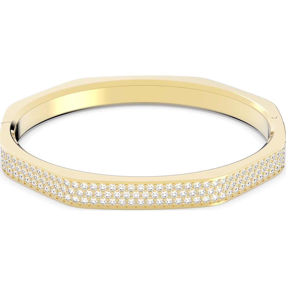 Swarovski Dextera Yellow Gold Tone Plated White Crystal Octagon Bangle