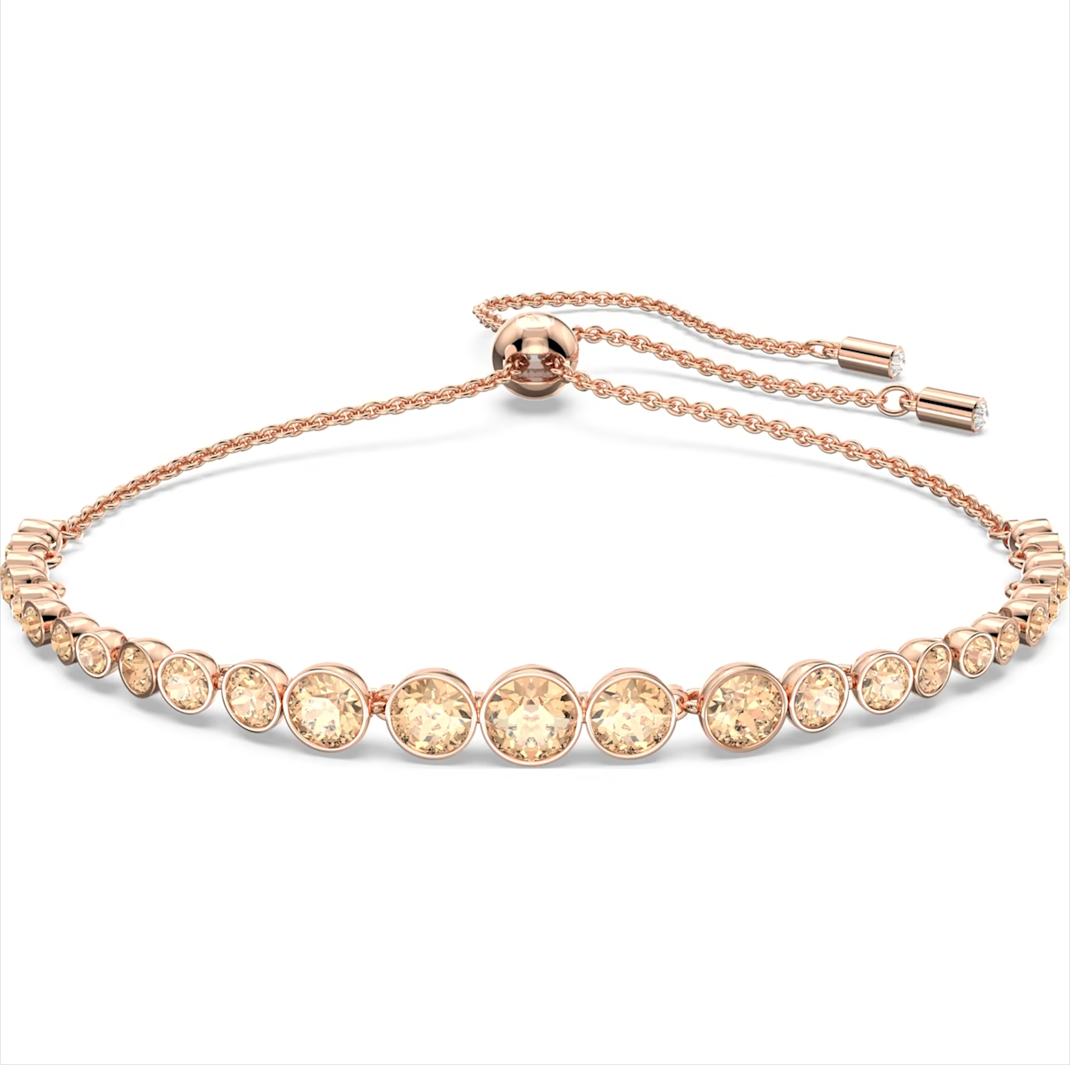 Swarovski Emily Rose Gold Tone Plated Round Pink Crystal Bracelet