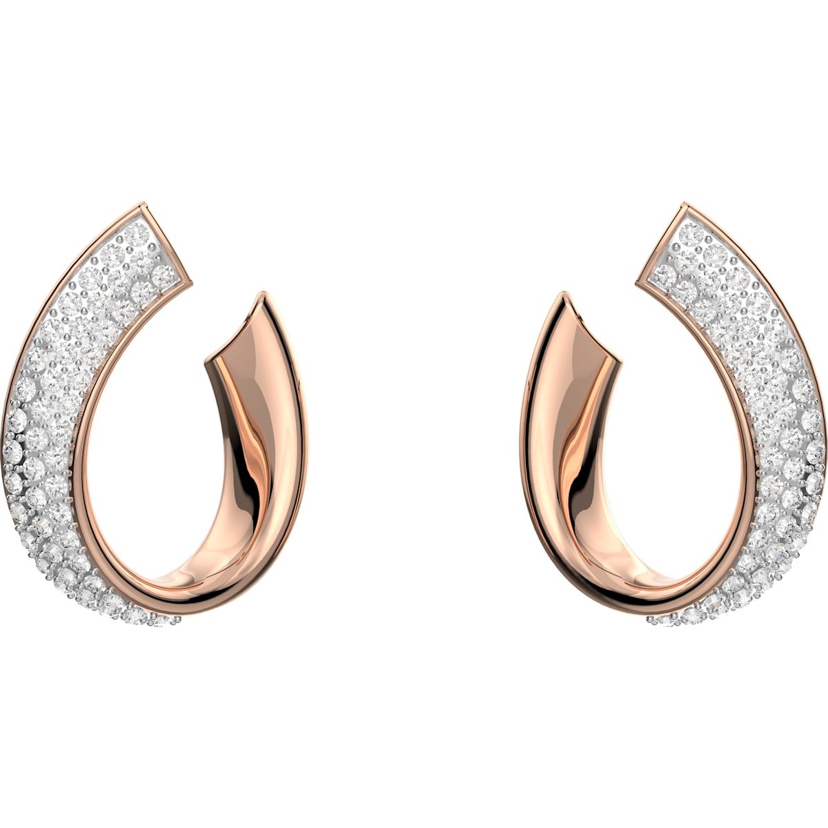 Swarovski Exist Yellow Gold Tone Plated White Crystal Small Hoop Earrings