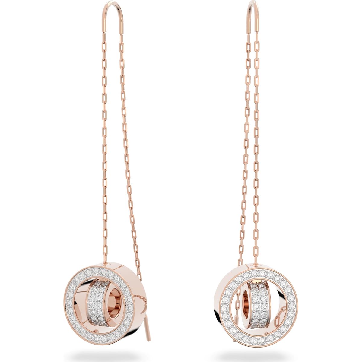 Swarovski Hollow Rose Gold Tone Plated White Crystal drop Earrings